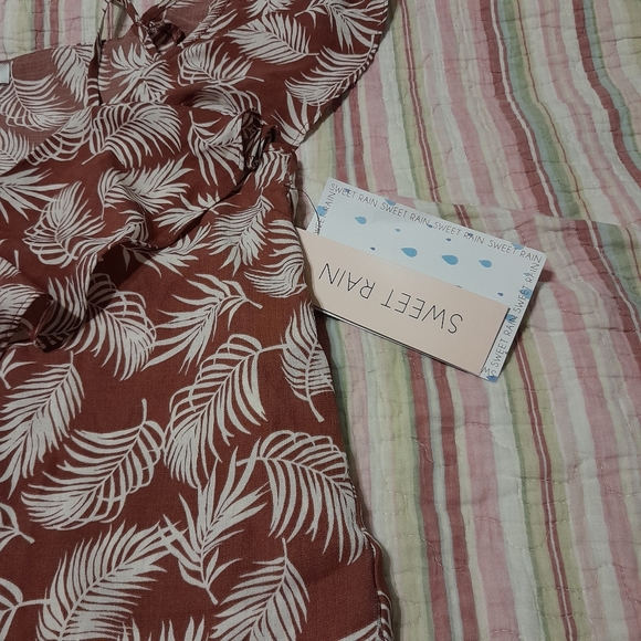 🙂 Sweet Rain women's top large brown and white - Picture 4 of 7